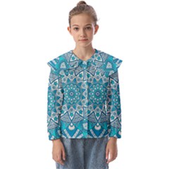 Mandala Blue Kids  Peter Pan Collar Blouse by zappwaits