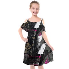 Grunge Witch Kids  Cut Out Shoulders Chiffon Dress by MRNStudios