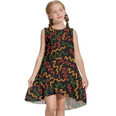 African Abstract  Kids  Frill Swing Dress by ConteMonfrey