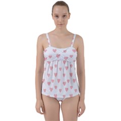 Small Cute Hearts Twist Front Tankini Set by ConteMonfrey