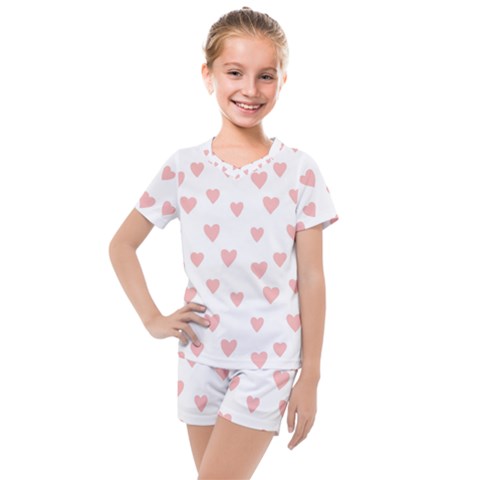 Small Cute Hearts Kids  Mesh Tee And Shorts Set by ConteMonfrey