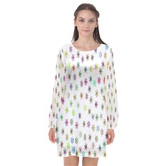 Snow Winter Ice Cold Long Sleeve Chiffon Shift Dress  by artworkshop