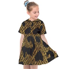 Metallic Snake Skin Pattern Kids  Sailor Dress by BangZart