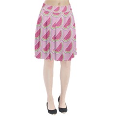 Pink Melon Wayermelon Pattern Food Fruit Melon Pleated Skirt by Ravend