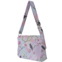 Bird Blossom Seamless Pattern Full Print Messenger Bag (L) View2