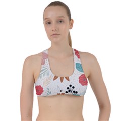 Nature Flora Background Wallpaper Criss Cross Racerback Sports Bra by Ravend