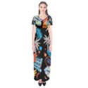 Design Print Pattern Colorful Short Sleeve Maxi Dress View1