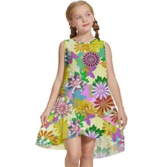 Illustration-pattern-abstract Kids  Frill Swing Dress by Pakrebo