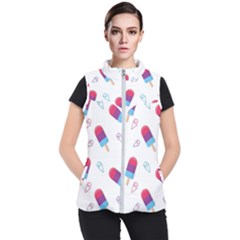 Ice Cream Popsicles Wallpaper Women s Puffer Vest by Ravend