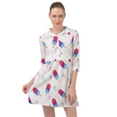 Ice Cream Popsicles Wallpaper Mini Skater Shirt Dress by Ravend