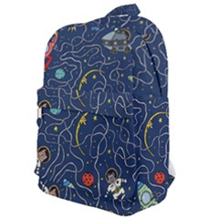 Illustration Cat Space Astronaut Rocket Maze Classic Backpack by Ravend