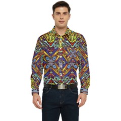 Mosaic Pattern Background Men s Long Sleeve Pocket Shirt  by Ravend