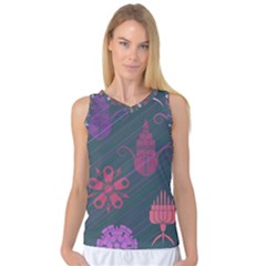 Floral Non Seamless Pattern Women s Basketball Tank Top by Ravend