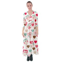 Lovely Owls Button Up Maxi Dress by ConteMonfrey