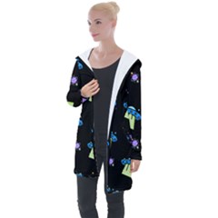 Illustration Cosmos Cosmo Rocket Spaceship Ufo Longline Hooded Cardigan by danenraven