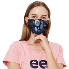 Illustration Tech Galaxy Robot Bot Science Fitted Cloth Face Mask (adult) by danenraven