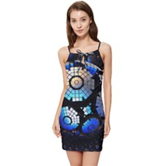 Illustration Tech Galaxy Robot Bot Science Summer Tie Front Dress by danenraven