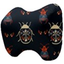 Floral-bugs-seamless-pattern Head Support Cushion View4