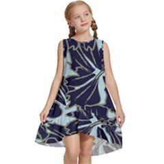 Floral Print Art Pattern Design Kids  Frill Swing Dress by danenraven