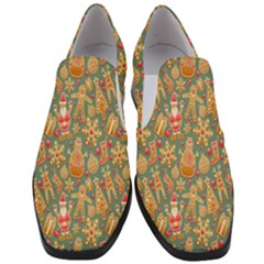 Gingerbread Christmas Decorative Women Slip On Heel Loafers by artworkshop