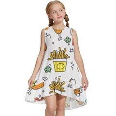 Cute Sketch  Fun Funny Collection Kids  Frill Swing Dress by artworkshop