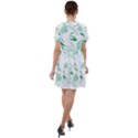 Green Nature Leaves Draw   Short Sleeve Shoulder Cut Out Dress  View2