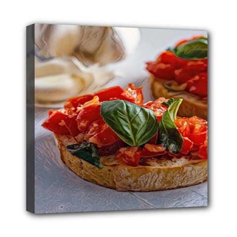 Beautiful Bruschetta - Italian Food Mini Canvas 8  X 8  (stretched) by ConteMonfrey