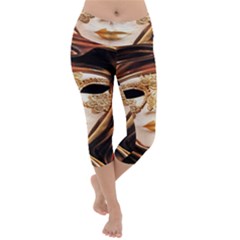 Venetian Mask Lightweight Velour Capri Yoga Leggings by ConteMonfrey