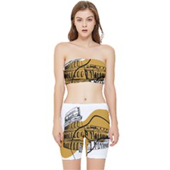 Colosseo Draw Silhouette Stretch Shorts And Tube Top Set by ConteMonfrey