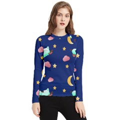 Sleepy Sheep Star And Moon Women s Long Sleeve Rash Guard