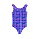 Background Mosaic Purple Blue Kids  Frill Swimsuit View1