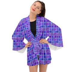 Background Mosaic Purple Blue Long Sleeve Kimono by danenraven