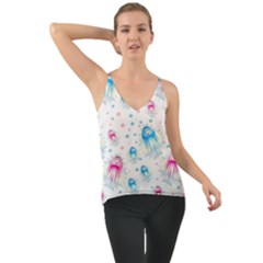 Jellyfis Pink Blue Cartoon Chiffon Cami by danenraven