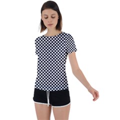 Black And White Background Black Board Checker Back Circle Cutout Sports Tee by Ravend