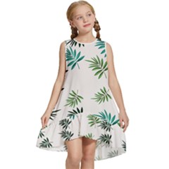 Leaves Leaf Green Nature Kids  Frill Swing Dress by danenraven