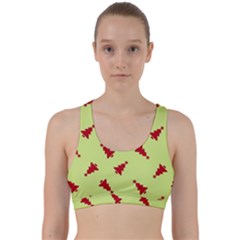 Red Christmas Tree Green Back Weave Sports Bra by TetiBright