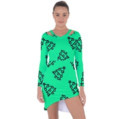 Tree With Ornaments Green Asymmetric Cut-out Shift Dress by TetiBright