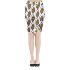 Brown Minimalist Leaves  Midi Wrap Pencil Skirt by ConteMonfreyShop