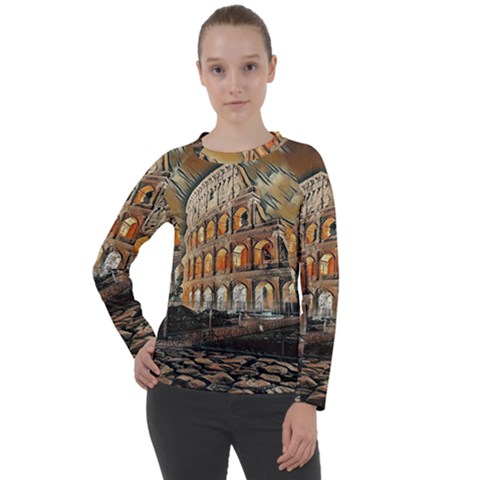 Colosseo Italy Women s Long Sleeve Raglan Tee by ConteMonfrey