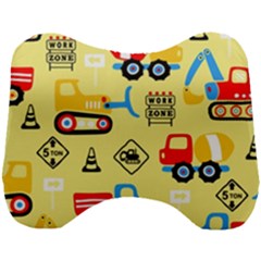 Seamless Pattern Vector Industrial Vehicle Cartoon Head Support Cushion by Jancukart