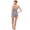 Weird Cute Fantasy Monsters Motif Pattern High Neck One Piece Swimsuit View2