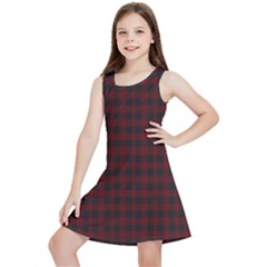 Black Red Small Plaids Kids  Lightweight Sleeveless Dress by ConteMonfrey