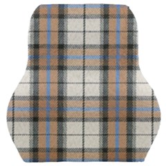 Cute Blue Grey White Plaids Car Seat Back Cushion  by ConteMonfrey