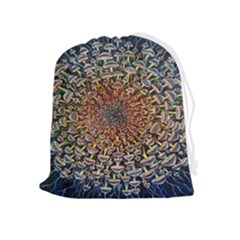 Mirror Fractal Drawstring Pouch (xl) by Sparkle