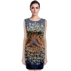 Mirror Fractal Sleeveless Velvet Midi Dress by Sparkle