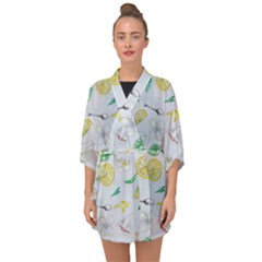 Tea Drinking Welding Tea Bag Half Sleeve Chiffon Kimono by Wegoenart