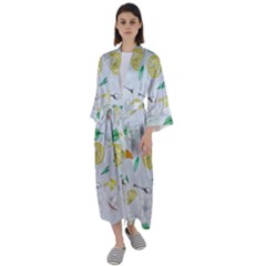 Tea Drinking Welding Tea Bag Maxi Satin Kimono by Wegoenart