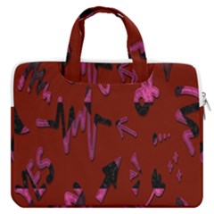 Doodles Maroon Macbook Pro 13  Double Pocket Laptop Bag by nateshop