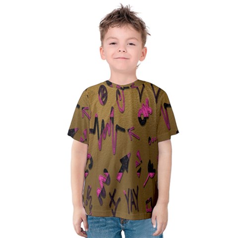 Doodles,gold Kids  Cotton Tee by nateshop