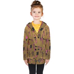 Doodles,gold Kids  Double Breasted Button Coat by nateshop